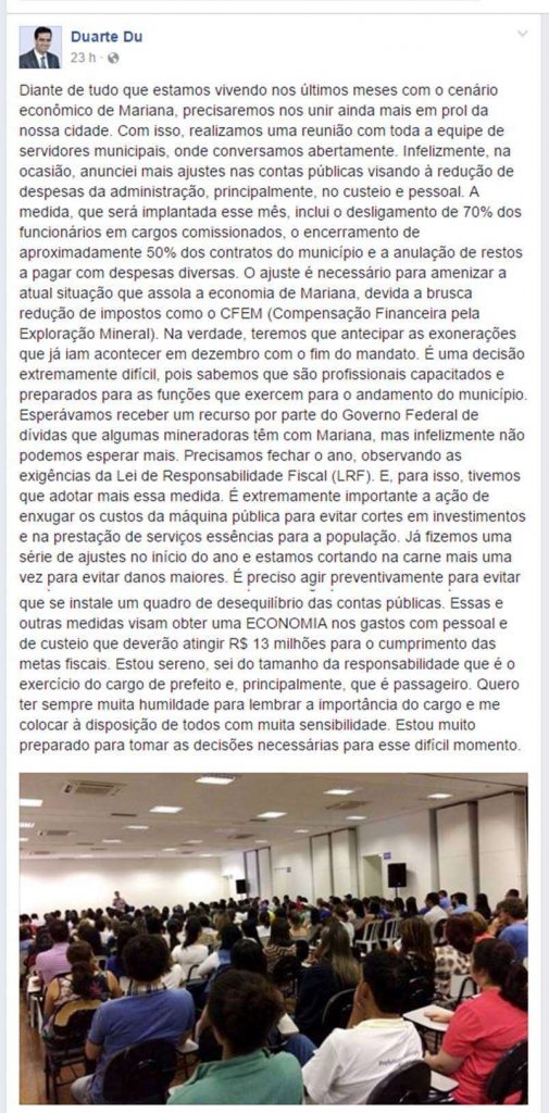 Prefeito Duarte Júnior anuncia corte de 70% dos funcionários comissionados e outras medidas