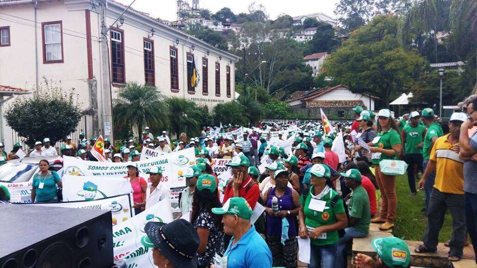 Foto: Trabalhadores Rurais realizam ato contra a Reforma da Previdência em Ouro Preto - Leleco Pimentel