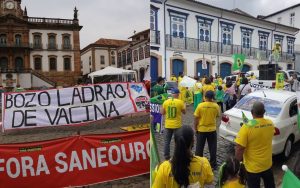 Manifestantes pró e contra Bolsonaro vão às ruas de Ouro Preto Manifestantes pró e contra Bolsonaro vão às ruas de Ouro Preto