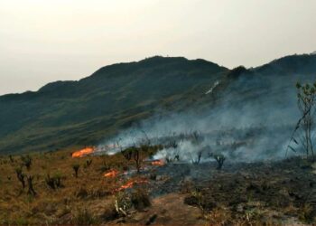 Serra de Ouro Branco sofre incêndio de grandes proporções; veja fotos