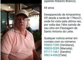 Família procura por homem que desapareceu perto de Amarantina, distrito de Ouro Preto