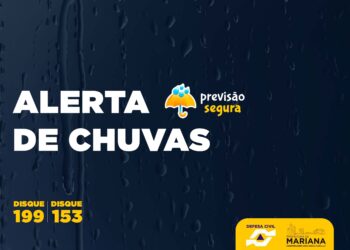Prefeitura de Mariana alerta sobre chuvas fortes durante a semana