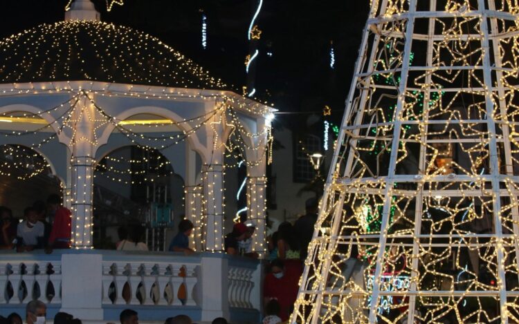 Mariana acende tradicional luzes de Natal; veja fotos