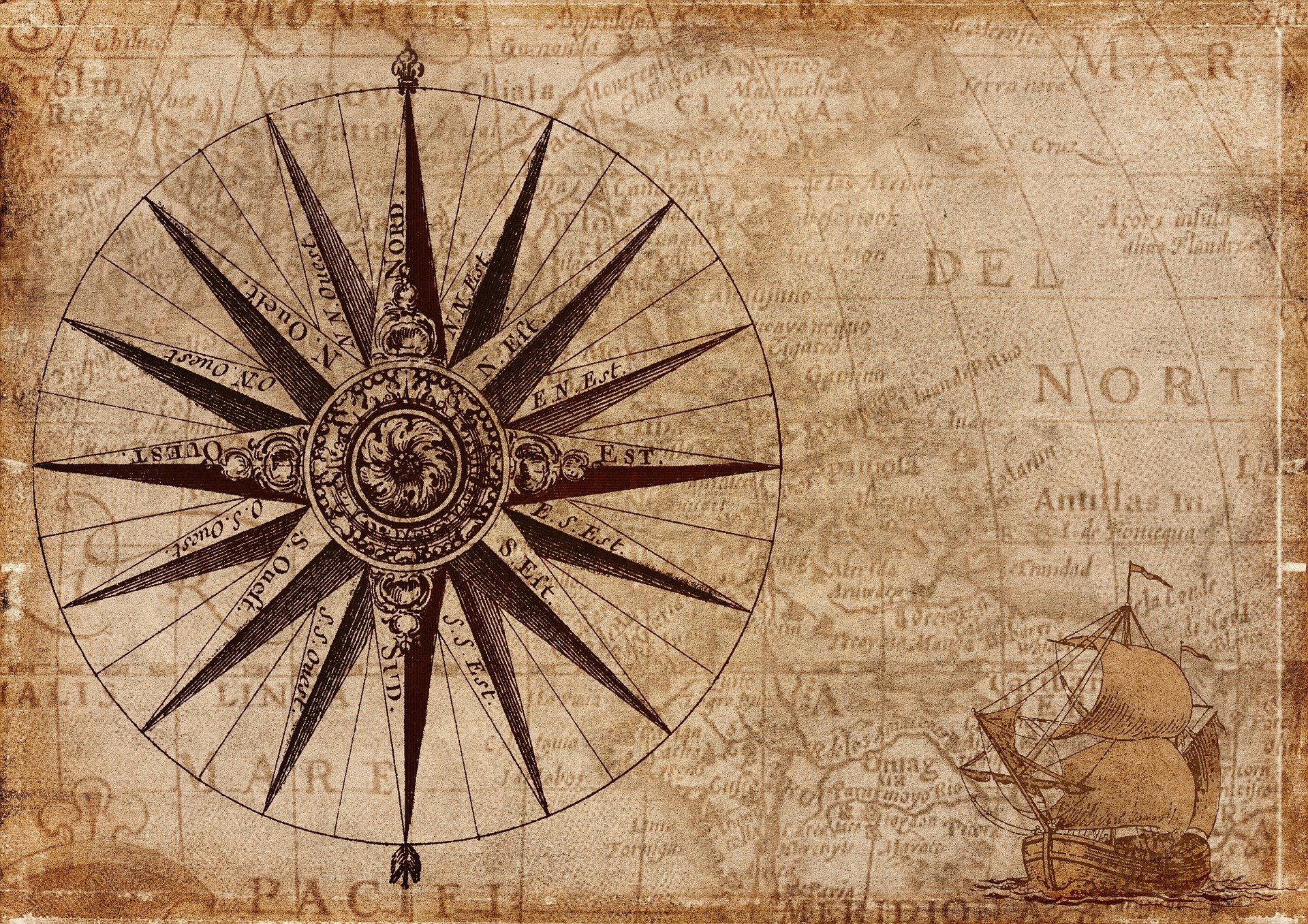 Mapa e bússola, direção. Foto: Pixabay 