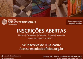 Escola de Ofícios Tradicionais de Mariana abre inscrições para cursos gratuitos