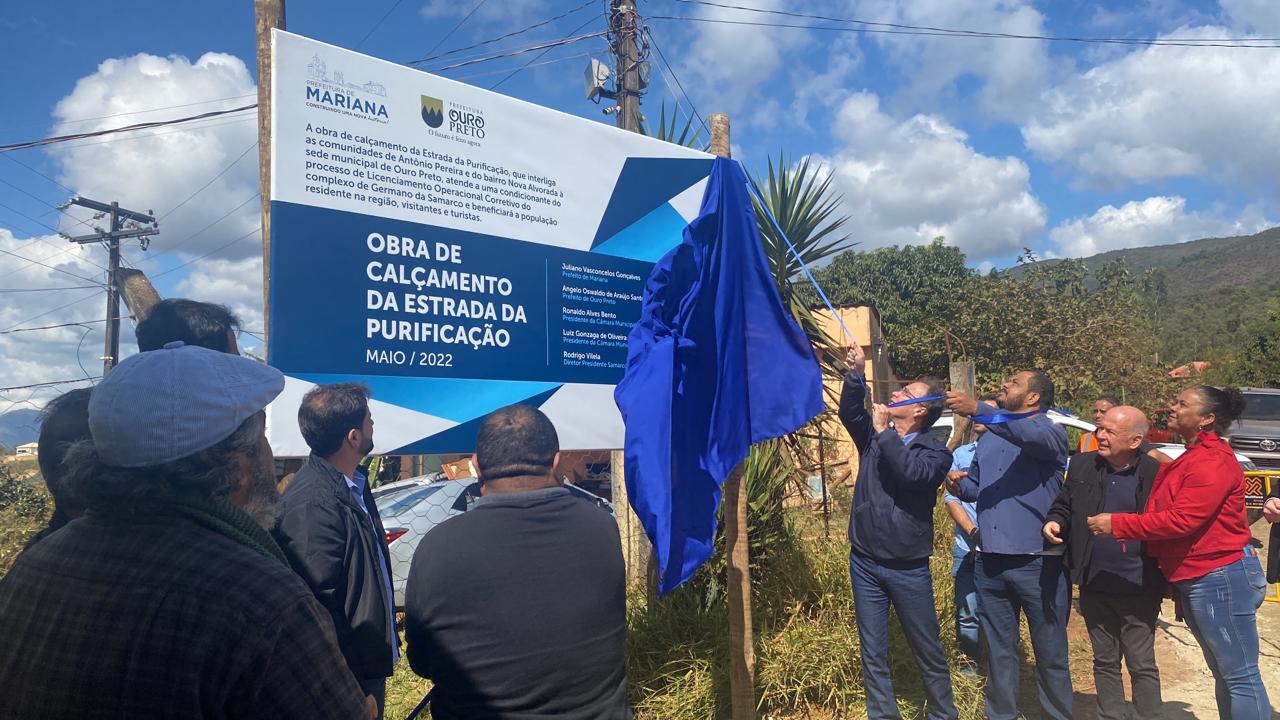 Obra de calçamento que vai ligar o distrito de Antônio Pereira à sede de Ouro Preto será executada pela Samarco