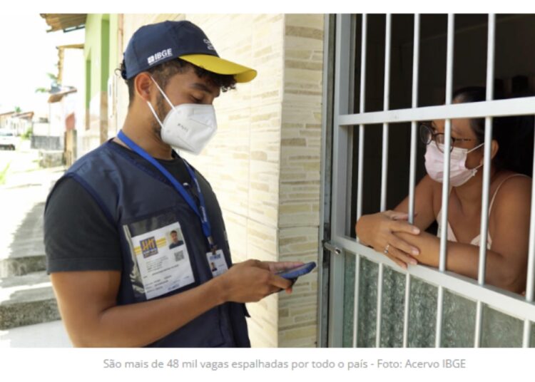 IBGE abre inscrições para contratação temporária de 48.535 recenseadores