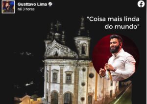 Hospedado em Ouro Preto, Gusttavo Lima se encanta com paisagem da cidade: "coisa mais linda do mundo"