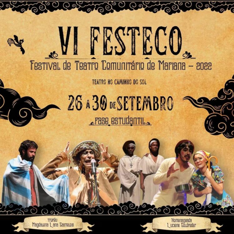 6ª edição do Festeco, Festival de Teatro Comunitário de Mariana, começa nesta segunda (26)