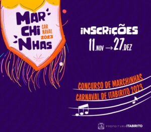 Carnaval de Itabirito terá concurso de marchinhas com prêmios de até R$ 5 mil Carnaval de Itabirito terá concurso de marchinhas com prêmio de até R$ 5 mil