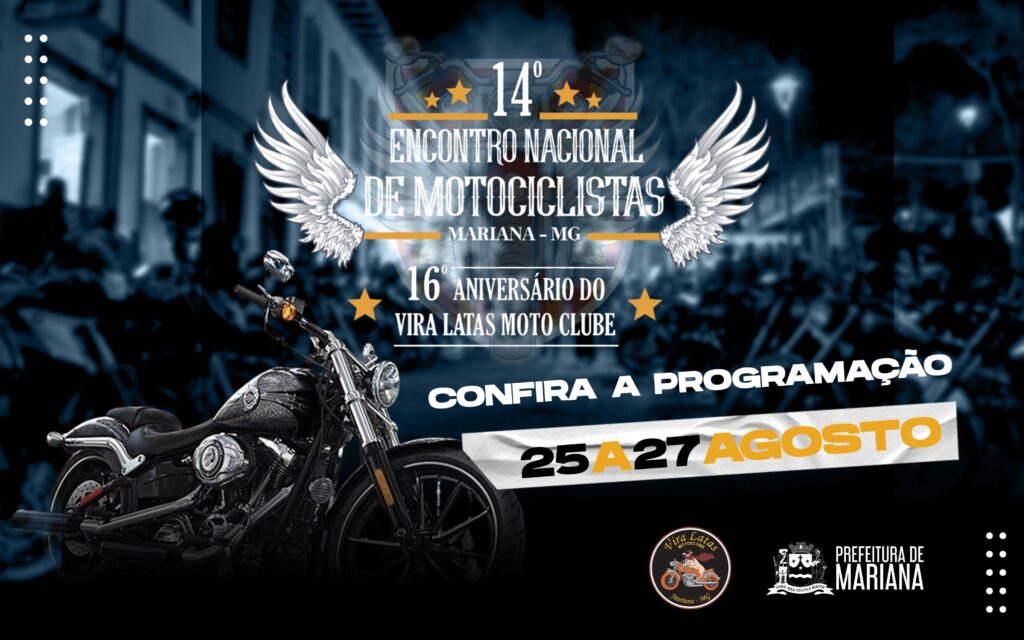Com covers de Queen, Legião Urbana e Metallica, 14° Encontro Nacional de Motociclistas de Mariana acontecerá em agosto