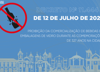 Prefeitura de Mariana proíbe comercialização de bebidas em embalagens de vidro durante celebrações do aniversário da cidade 