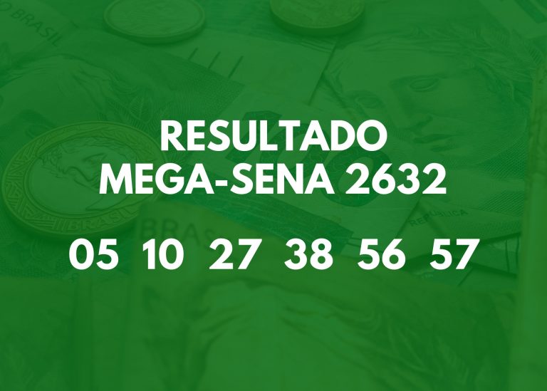 Resultado da Mega-Sena 2632 de hoje, quinta-feira (14/09/23)