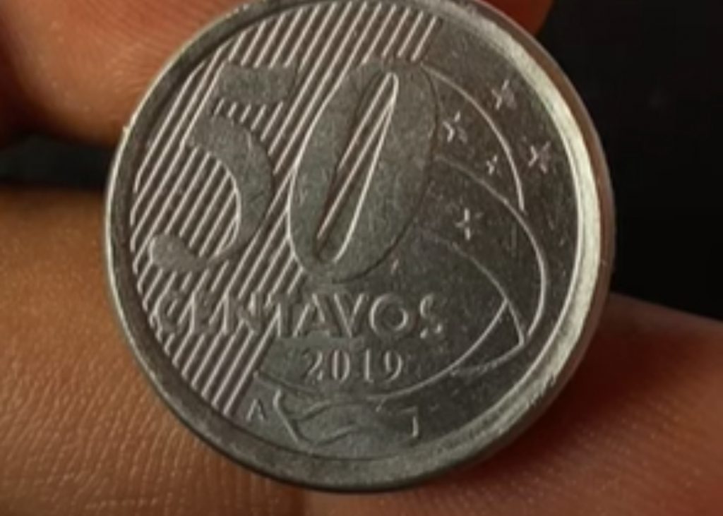 moeda 50 centavos rara letra A
