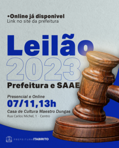Prefeitura de Itabirito realizará leilão de bens no dia 7 de novembro Prefeitura de Itabirito realizará leilão de bens no dia 7 de novembro