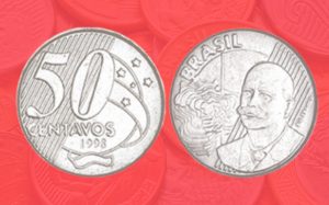 Moeda com valor facial de 50 centavos “com defeito” pode valer muito dinheiro Moeda com valor facial de 50 centavos "com defeito" pode valer muito dinheiro