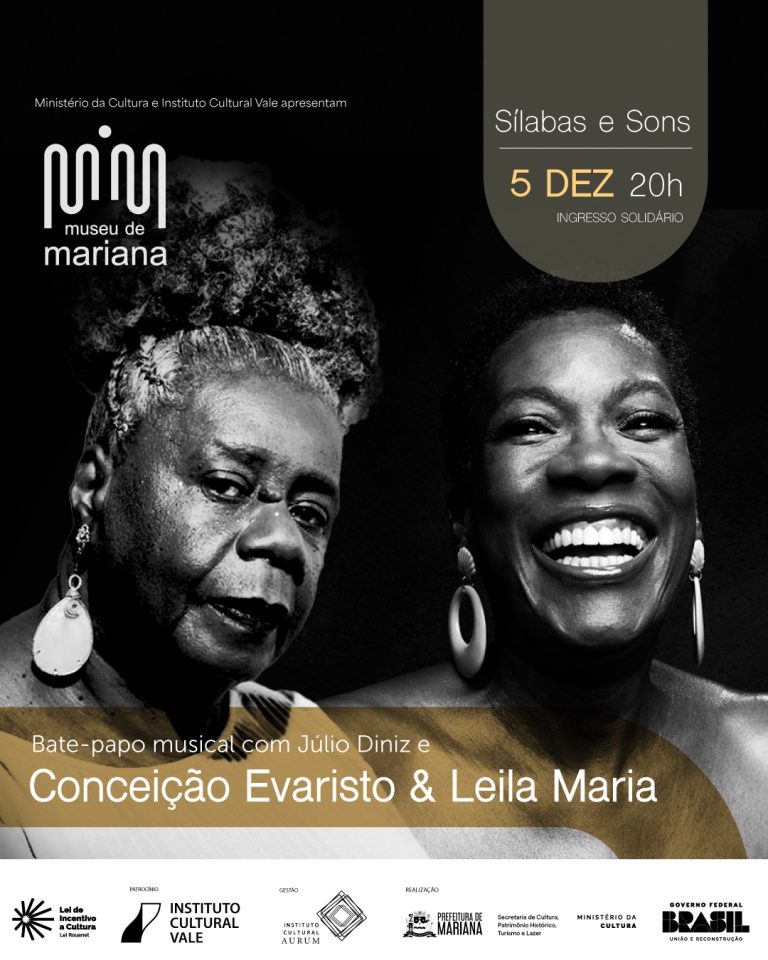 Museus de Mariana e Boulieu recebem Conceição Evaristo e Leila Maria para a última rodada de bate-papos do Programa "Sílabas e Sons” em 2023