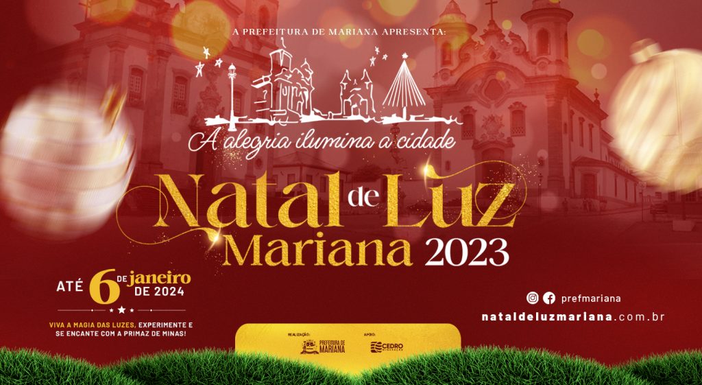 Prefeitura de Mariana lança Natal de Luz 2023 na sexta-feira