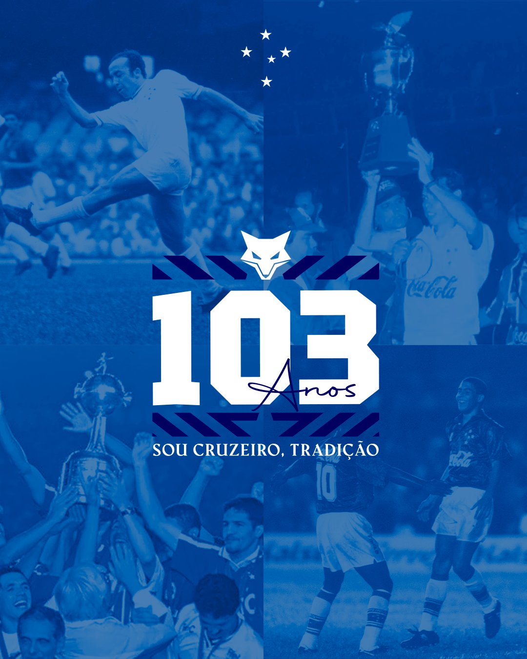 Cruzeiro celebra 103 anos de história. Foto: Cruzeiro / Twitter / Reprodução