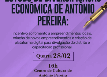 Prefeitura de Ouro Preto convida população para Estudo de Diversificação Econômica em Antônio Pereira