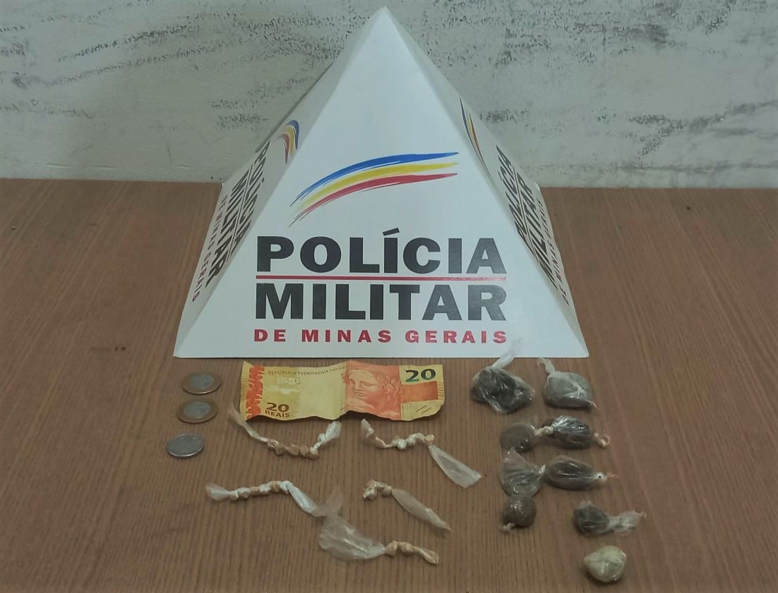 Drogas apreendidas pela Polícia Militar, no dia 26/03/24, em Ouro Preto (MG) - Foto: 52º BPM/PMMG
