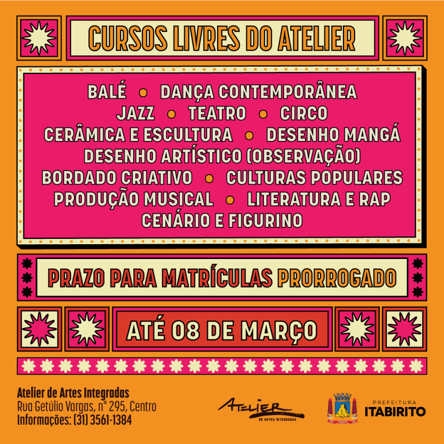 Flyer de Divulgação do Evento. Arte: Prefeitura de Itabirito