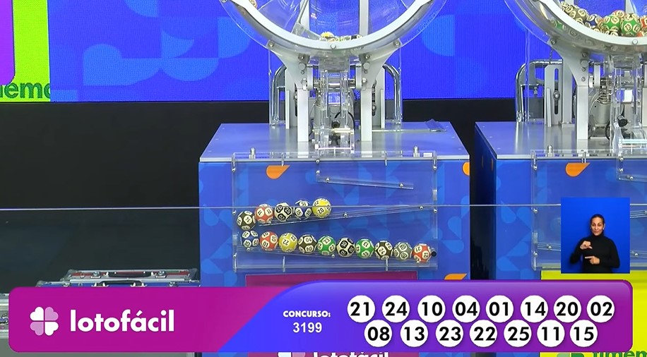 Números da Lotofácil de hoje, concurso 3199