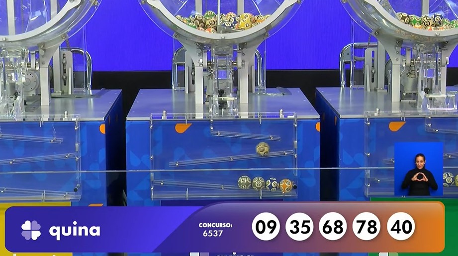 Números da Quina de hoje, concurso 6537