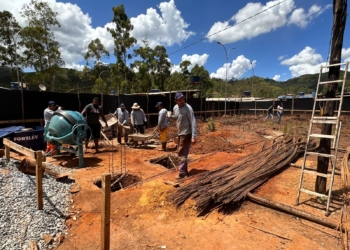Obra da nova UBS do bairro Saramenha, em Ouro Preto, segue a todo vapor