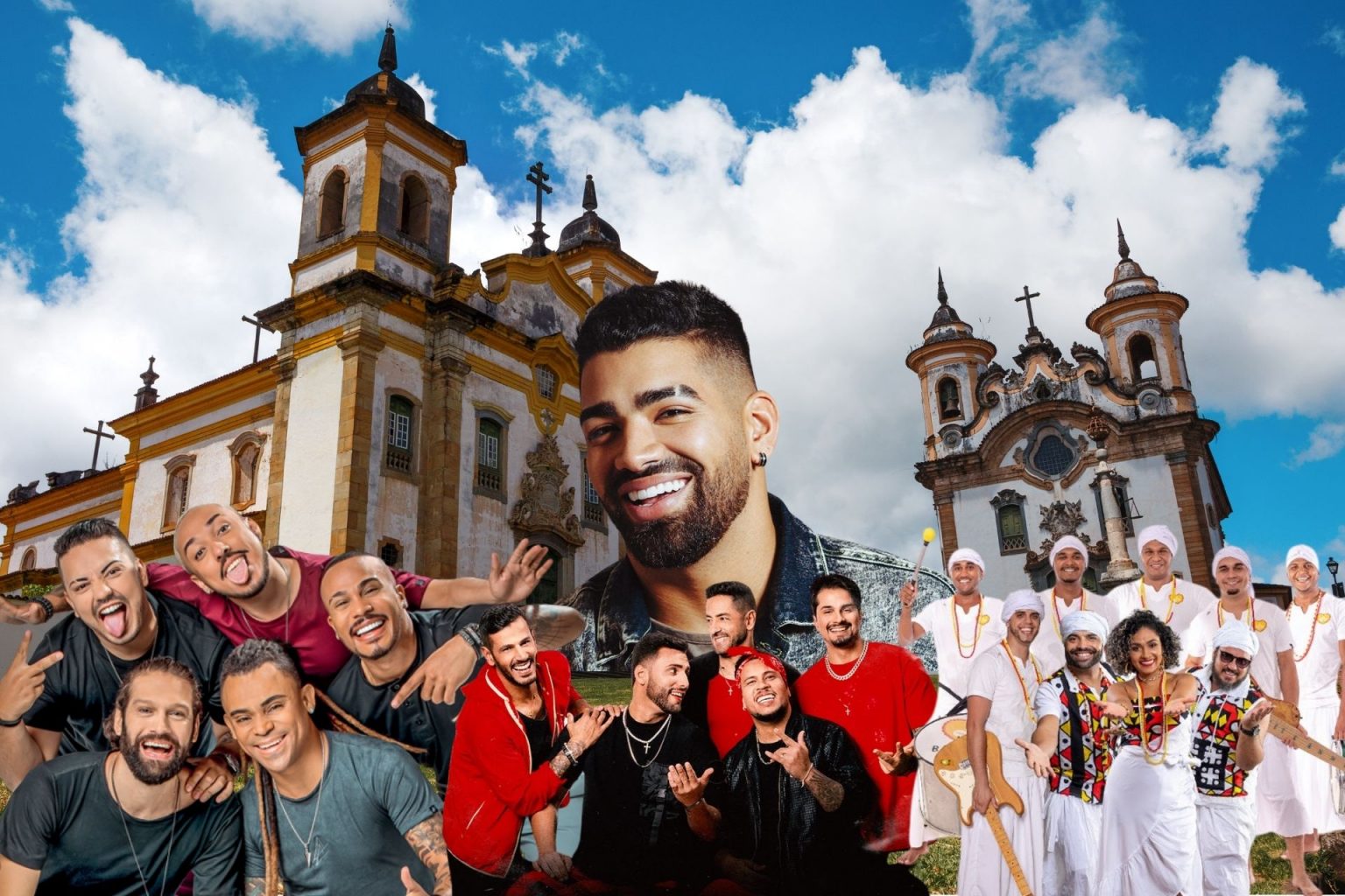 Dilsinho, Akatu, Baianas Ozadas e Deu Samba agitam o carnaval de Mariana Dilsinho, Akatu, Baianas Ozadas e Deu Samba agitam o carnaval de Mariana