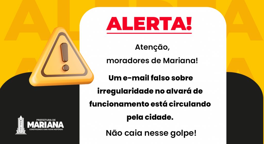 Golpe do falso alvará circula em Mariana e Prefeitura alerta sobre fraudes Golpe do falso alvará circula em Mariana e Prefeitura alerta sobre fraudes