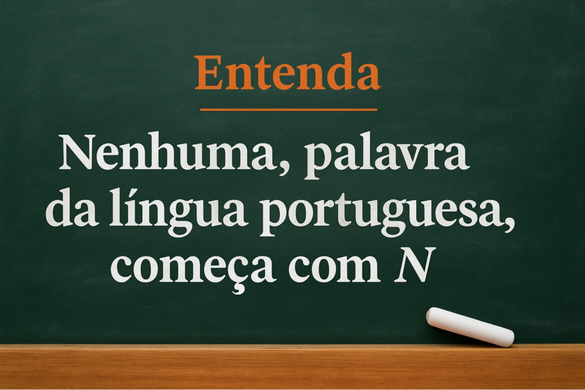A frase “Nenhuma, palavra da língua portuguesa, começa com N” e a importância do aposto
