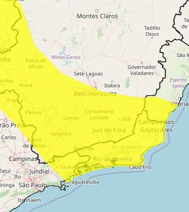 Itabirito, Mariana e Ouro Preto estão no alerta do INMET de queda nas temperaturas