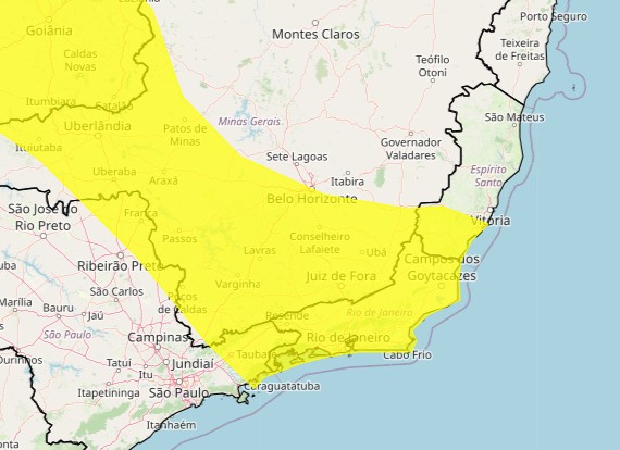 Itabirito, Mariana e Ouro Preto estão no alerta do INMET de queda nas temperaturas