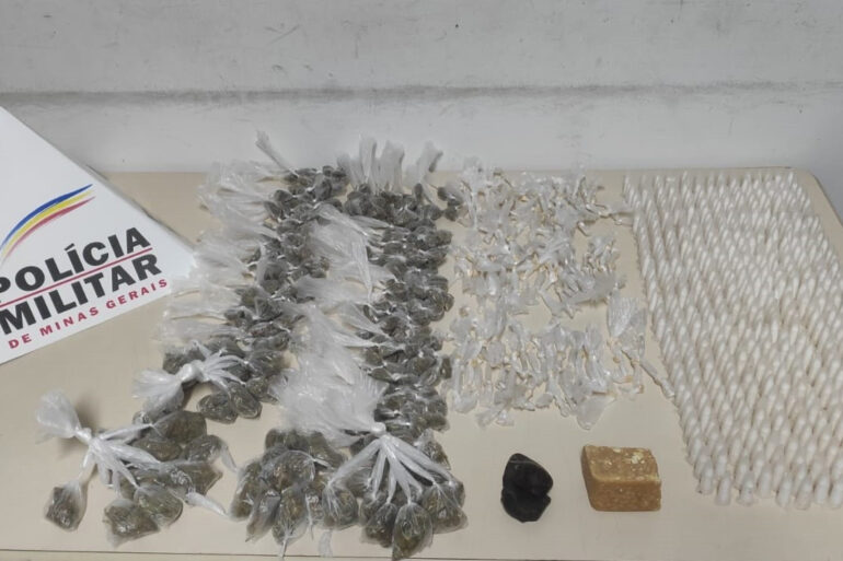 Polícia Militar apreende grande quantidade de drogas no bairro Cardoso, em Itabirito