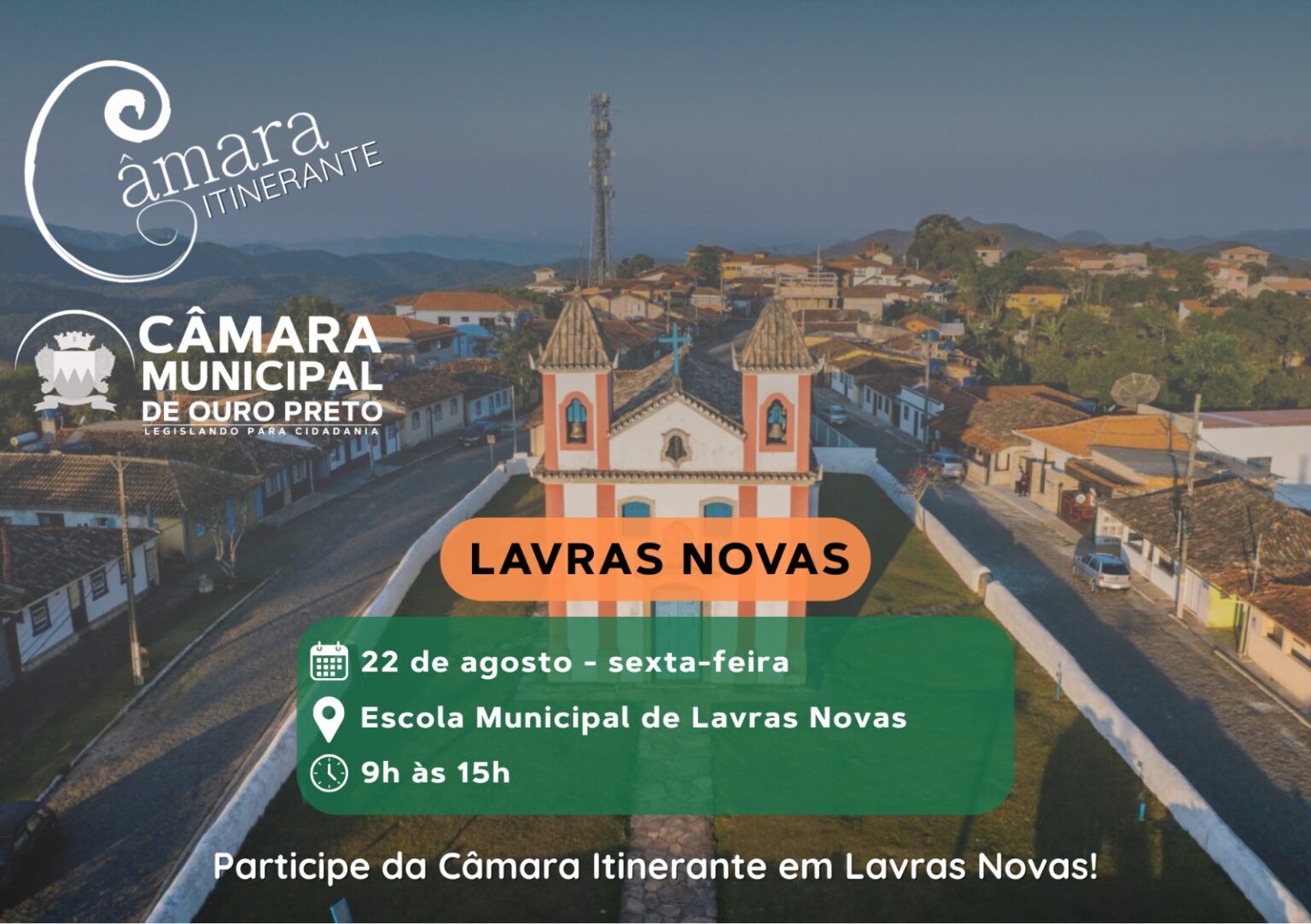 Câmara Itinerante: Lavras Novas recebe diversos serviços gratuitos para a comunidade Câmara Itinerante: Lavras Novas recebe diversos serviços gratuitos para a comunidade