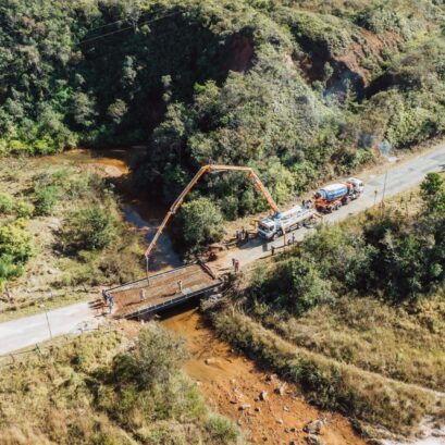 Ponte do Praião recebe concretagem e obra entra na reta final em Itabirito
