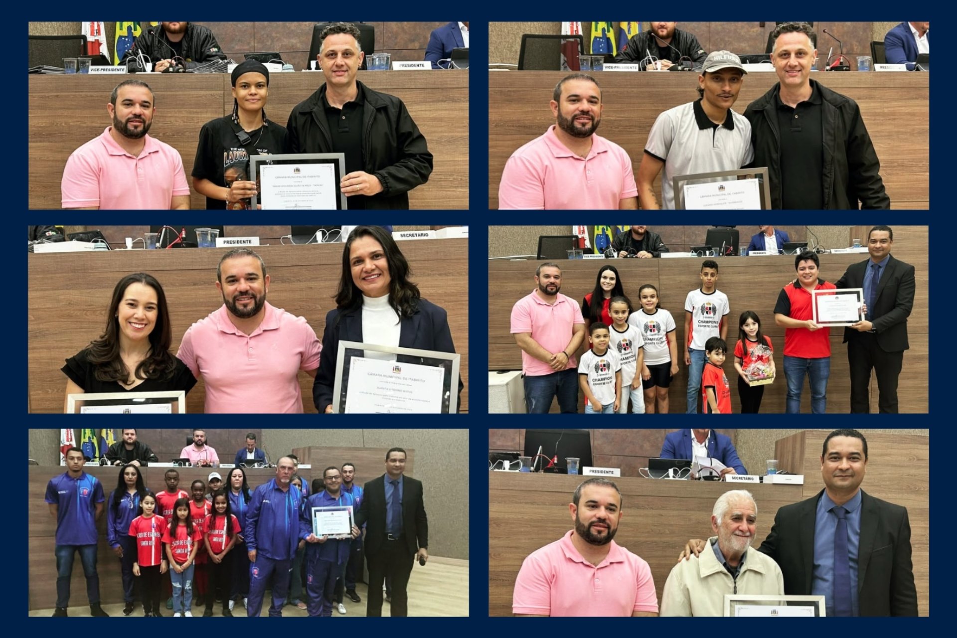 Câmara de Itabirito homenageia personalidades que fortalecem cultura, esporte e inclusão no município