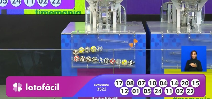 Resultado da Lotofácil 3522 de hoje, sábado (25/10/25)