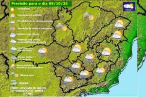Previsão do tempo, 09/10: Minas Gerais terá quinta-feira de contrastes entre chuva e calor intenso Previsão do tempo, 09/10: Minas Gerais terá quinta-feira de contrastes entre chuva e calor intenso