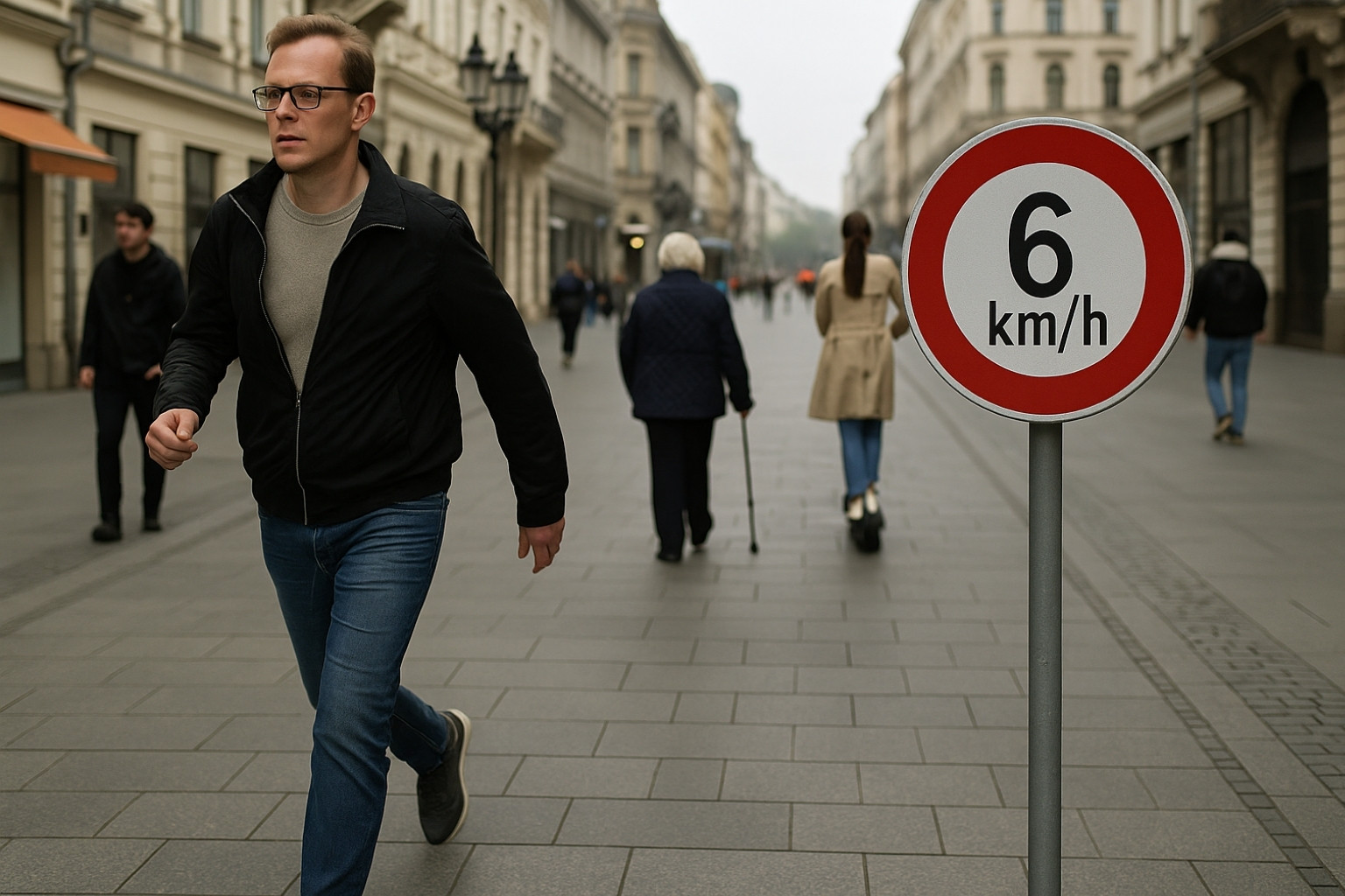 País europeu aprova lei que limita velocidade de pedestres nas calçadas
