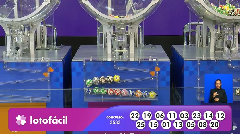 Números do sorteio da Lotofácil 3533