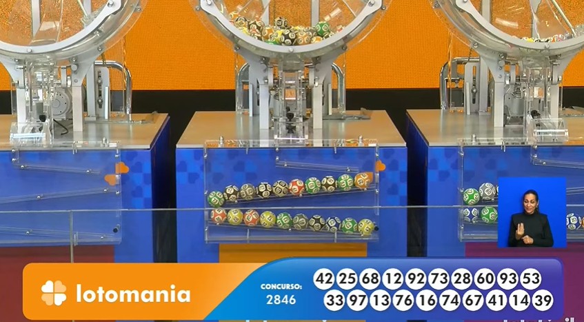 Números sorteados da Lotomania 2846