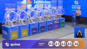 5,2 milhões hoje: Resultado da Quina 6874 de sábado (08/11/25) Números do sorteio da Quina 6874