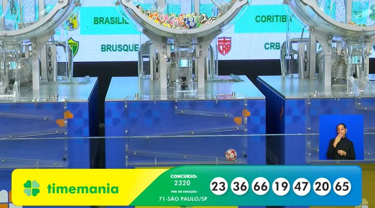 Números do sorteio da Timemania 2320