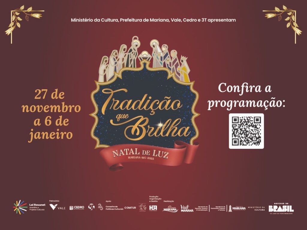 Programação do Natal de Luz de Mariana 2026 Programação do Natal de Luz de Mariana 2026