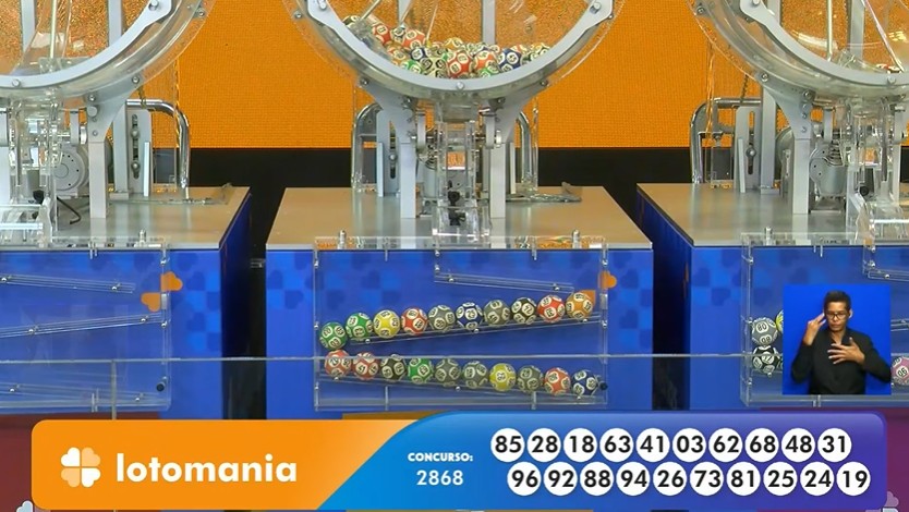 Números do sorteio da Lotomania 2868