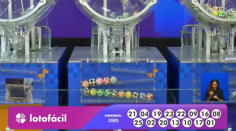 Números do sorteio da Lotofácil 3585