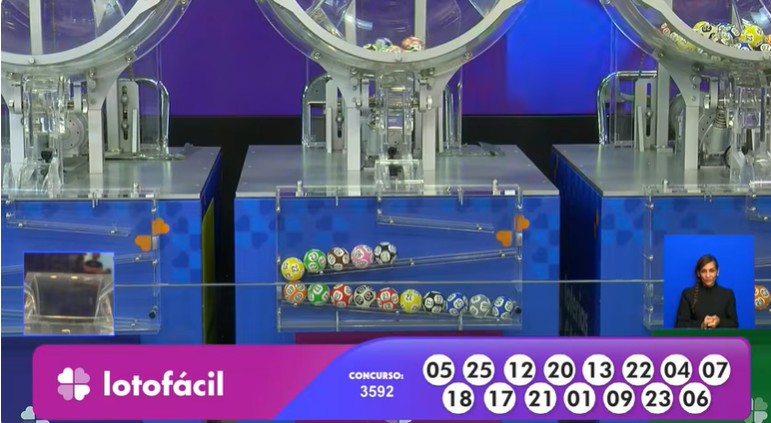 Números do sorteio da Lotofácil 3592