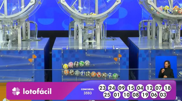 Números do sorteio da Lotofácil 3593